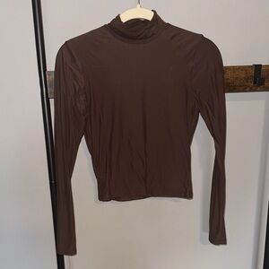 Abercrombie & Fitch Brown Mockneck Long Sleeve Top - Size Small